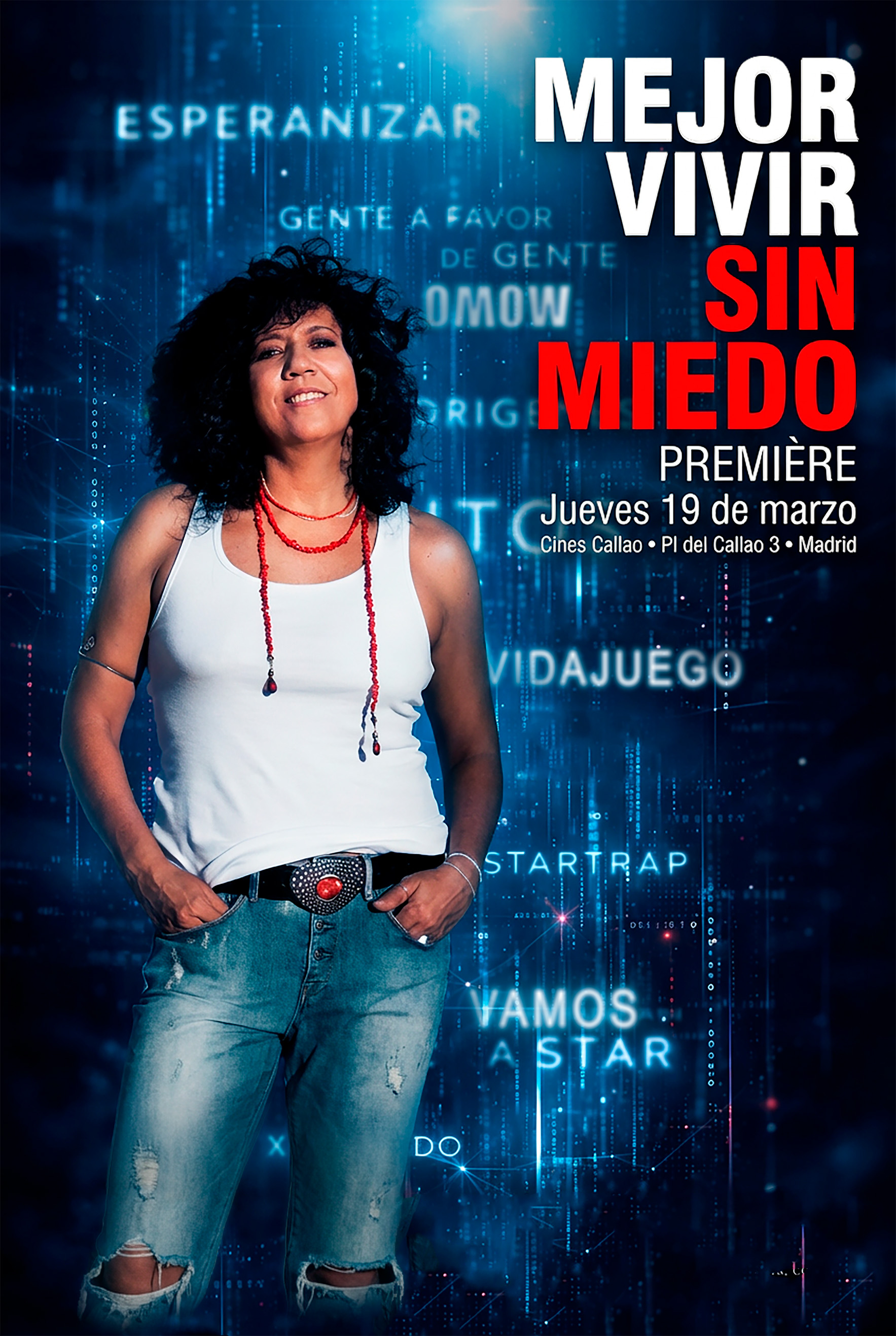 Cartel de la Première de Mejor Vivir Sin Miedo - Rosana en Cines Callao